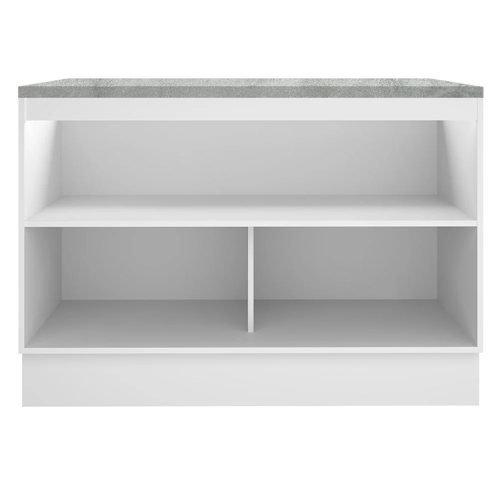 Balcão Gabinete 120 x 60 cm 2 Portas (Com Tampo) Branco/Crema Agata Madesa - Image 6