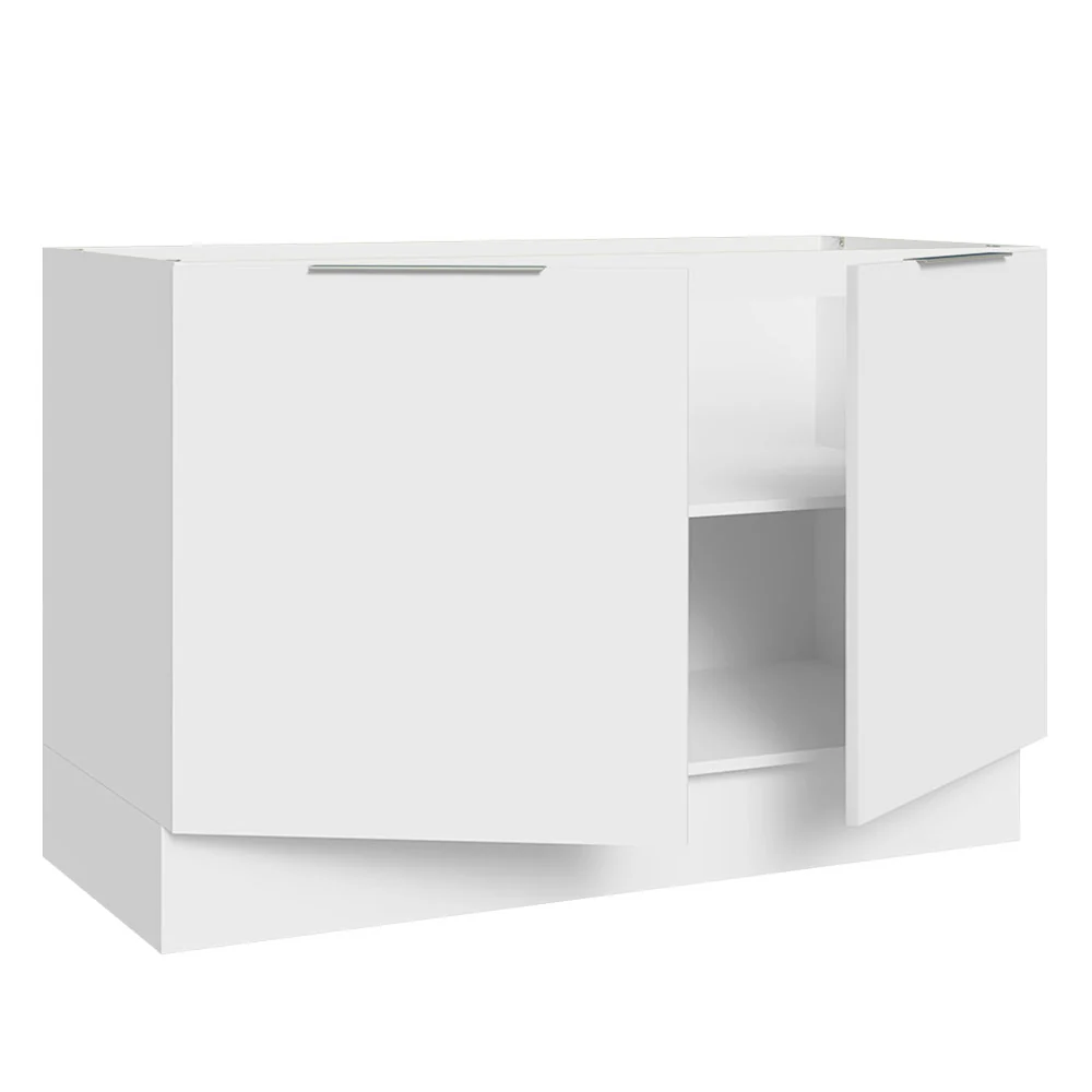 Balcão Gabinete de Pia 120 x 60 cm 2 Portas (Sem Tampo) Branco Stella Madesa - Image 4