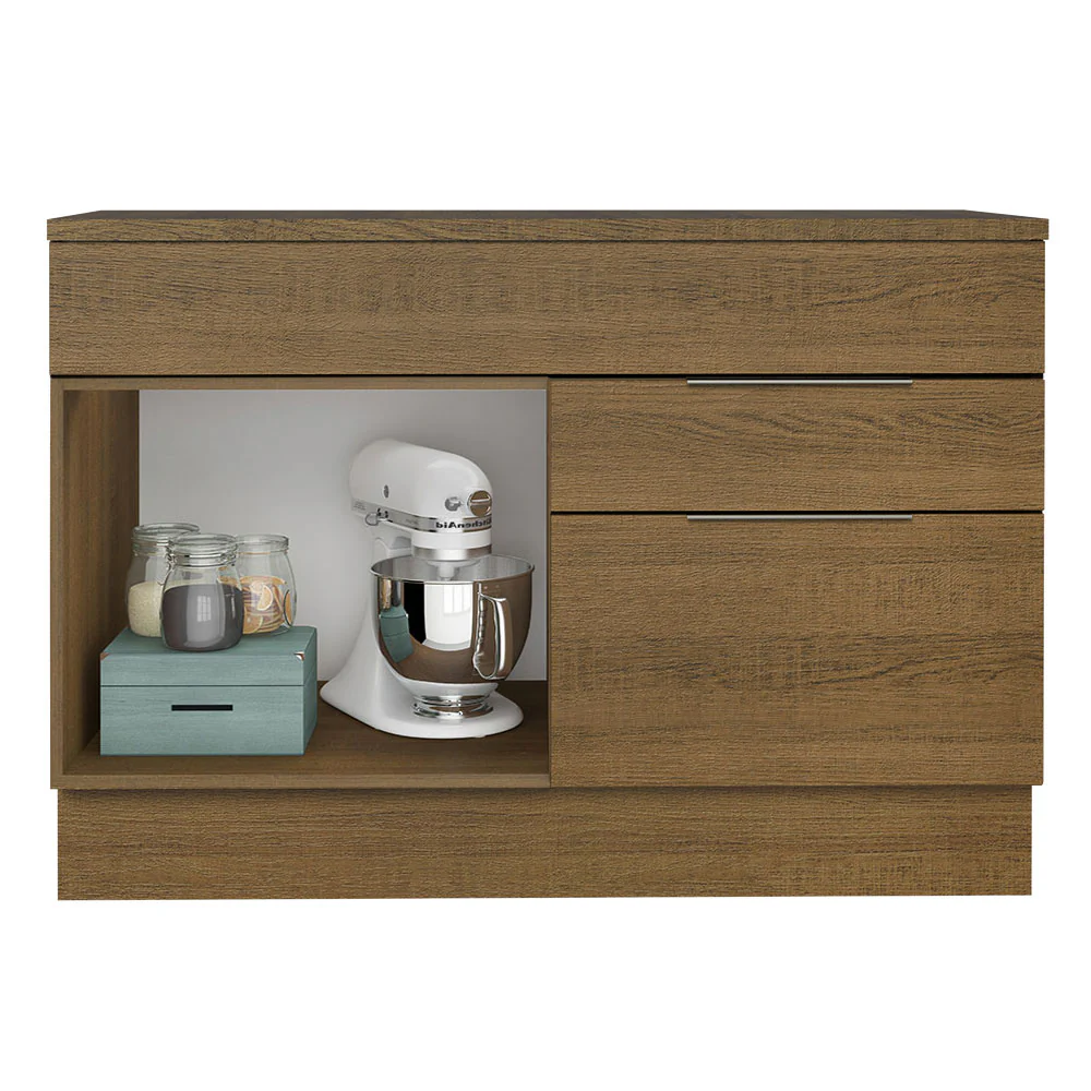 Balcão Gabinete 120 cm 1 Portas e 2 Gavetas (Com Tampo) Rustic Stella Madesa - Image 3
