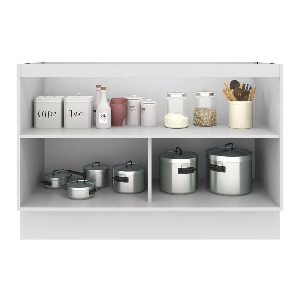 Balcão Gabinete de Pia 2 Portas Branco/Crema Agata Madesa - Image 3