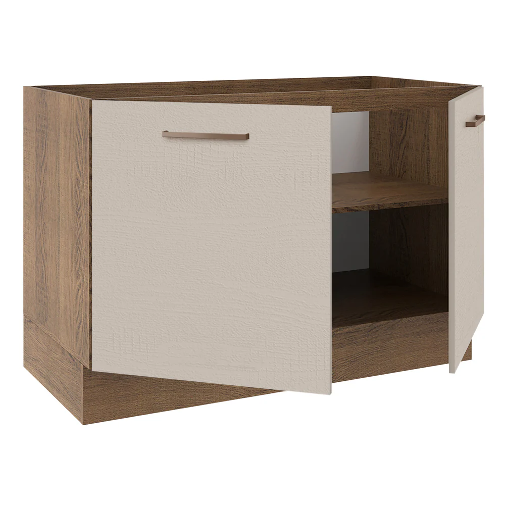 Balcão Gabinete de Pia 2 Portas Rustic/Crema Agata Madesa - Image 4
