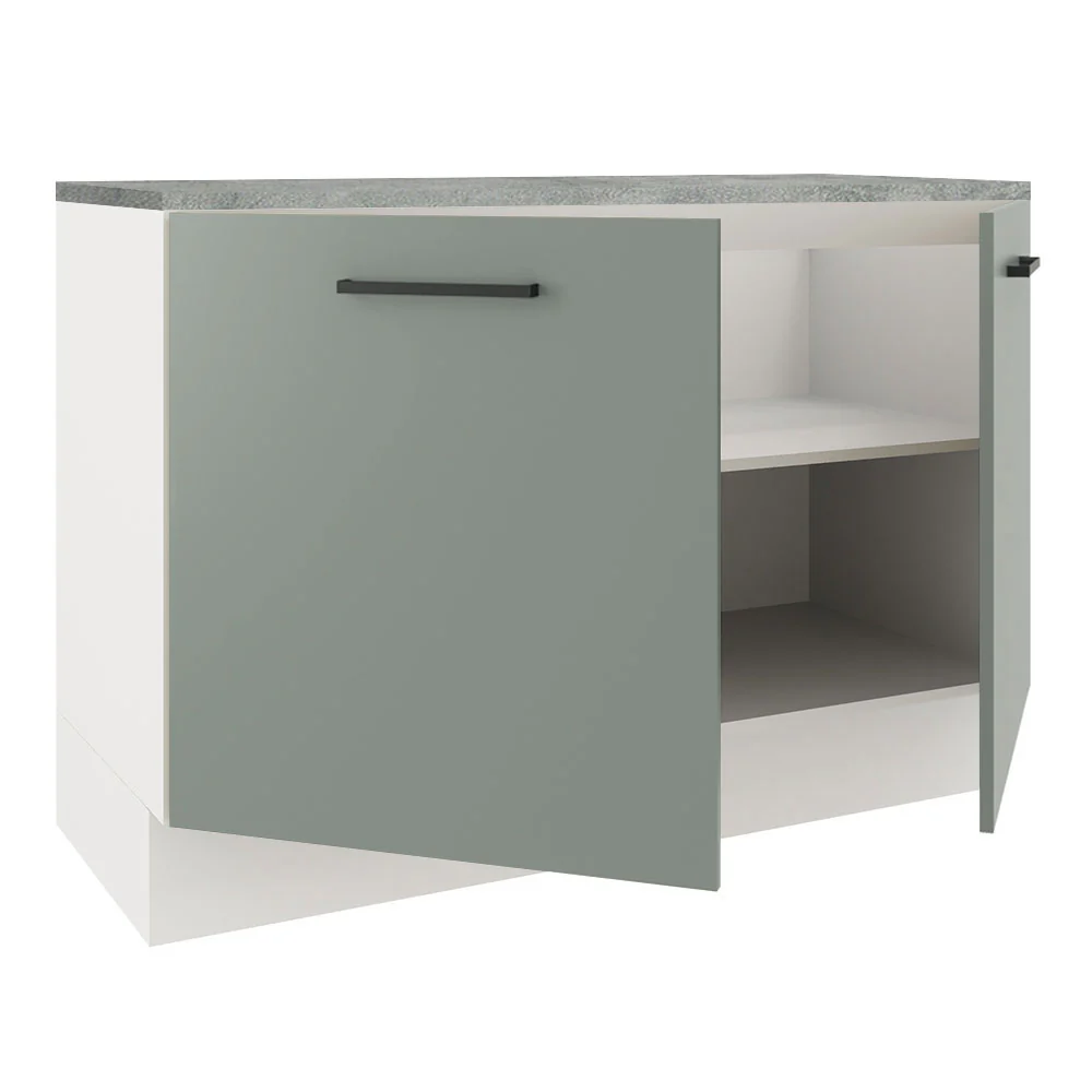 Balcão Gabinete Madesa Agata 120 x 60 cm 2 Portas (Com Tampo) Branco/Cinza - Image 4