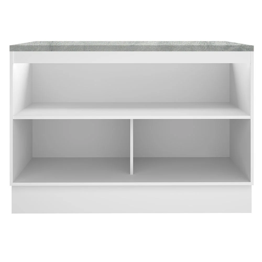 Balcão Gabinete Madesa Agata 120 x 60 cm 2 Portas (Com Tampo) Branco/Preto - Image 10