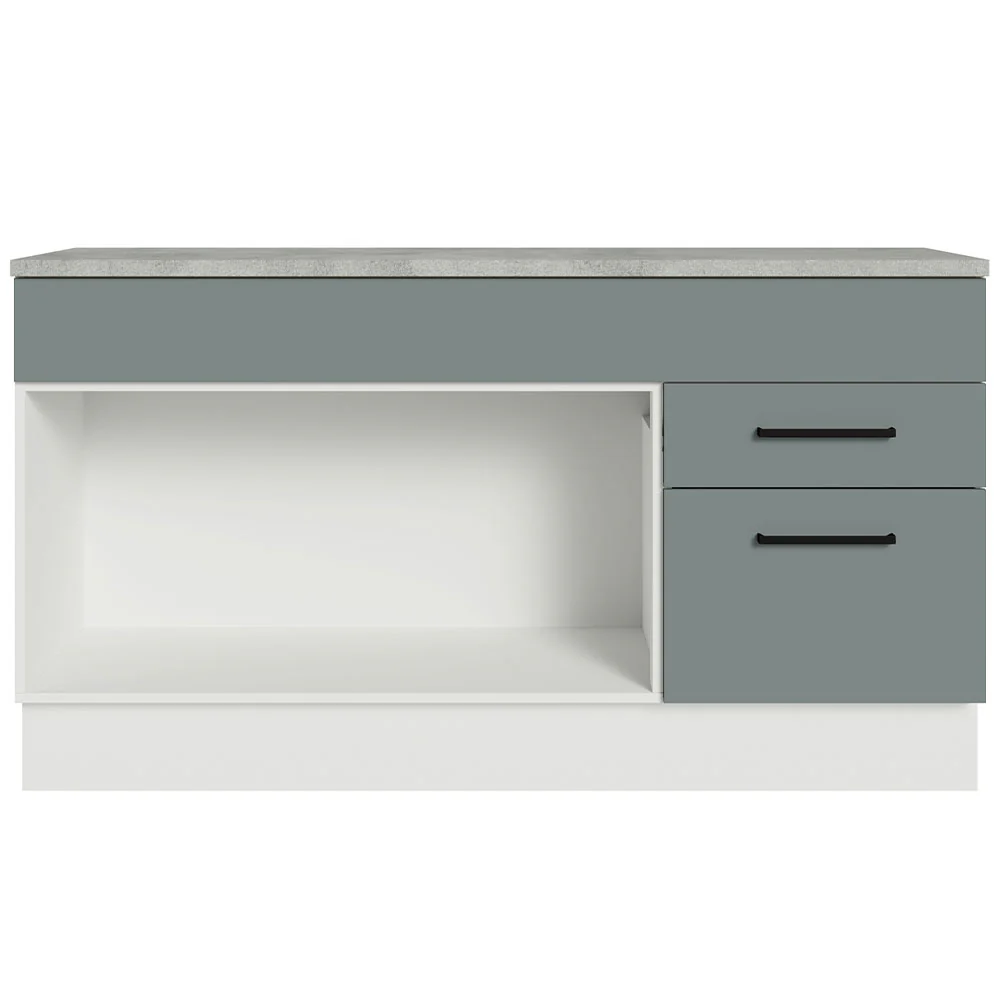 Balcão Gabinete Madesa Agata 150 cm 2 Gavetas 2 Portas (Com Tampo) Branco/Cinza - Image 12