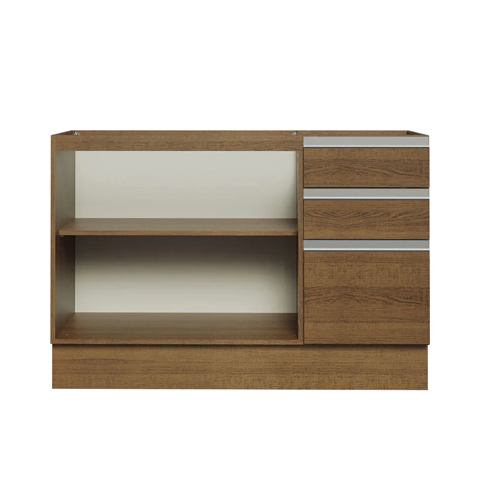 Balcão Gabinete de Pia Madesa Glamy 120 x 60 cm 2 Portas e 3 Gavetas (Sem Tampo) Rustic - Image 11