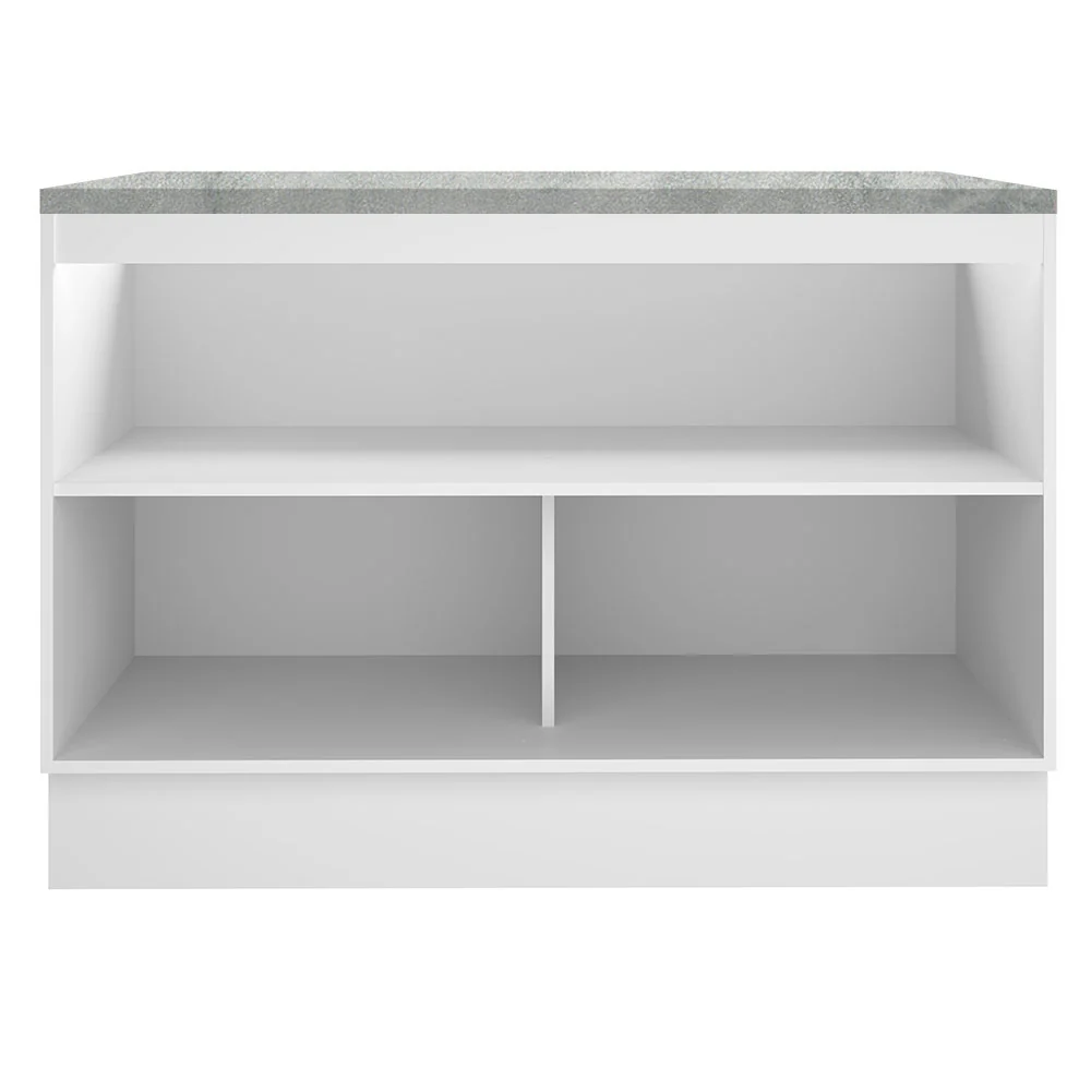 Balcão Gabinete Madesa Glamy 120 x 60 cm 2 Portas (Com Tampo) Branco/Preto - Image 11
