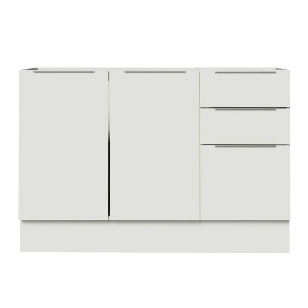 Balcão Gabinete de Pia Madesa Stella 120 x 60 cm 2 Portas e 3 Gavetas (Sem Tampo) Branco - Image 10