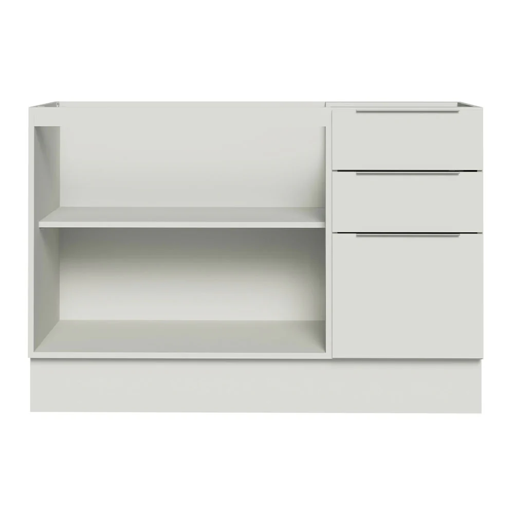Balcão Gabinete de Pia Madesa Stella 120 x 60 cm 2 Portas e 3 Gavetas (Sem Tampo) Branco - Image 11