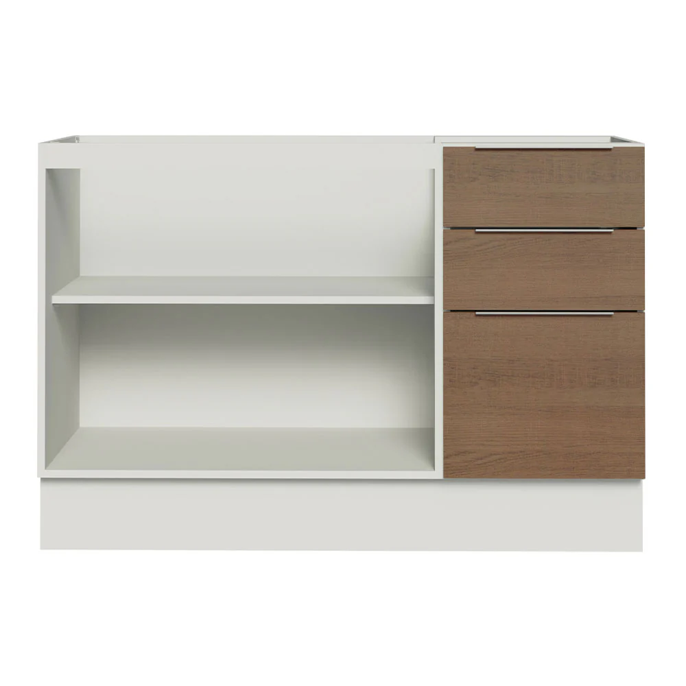 Balcão Gabinete de Pia Madesa Stella 120 x 60 cm 2 Portas e 3 Gavetas (Sem Tampo) Branco/Rustic - Image 11