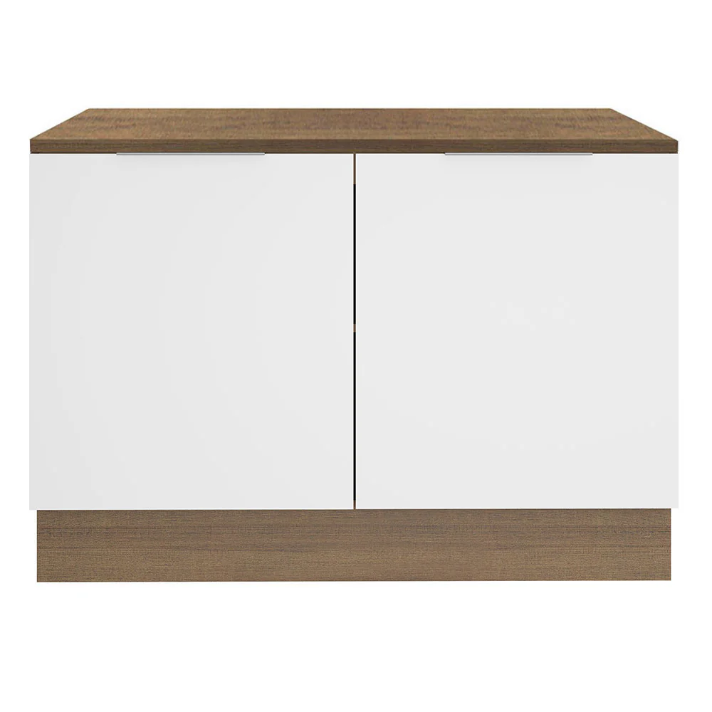Balcão Gabinete Madesa Stella 120 x 60 cm 2 Portas (Com Tampo) Rustic/Branco - Image 10