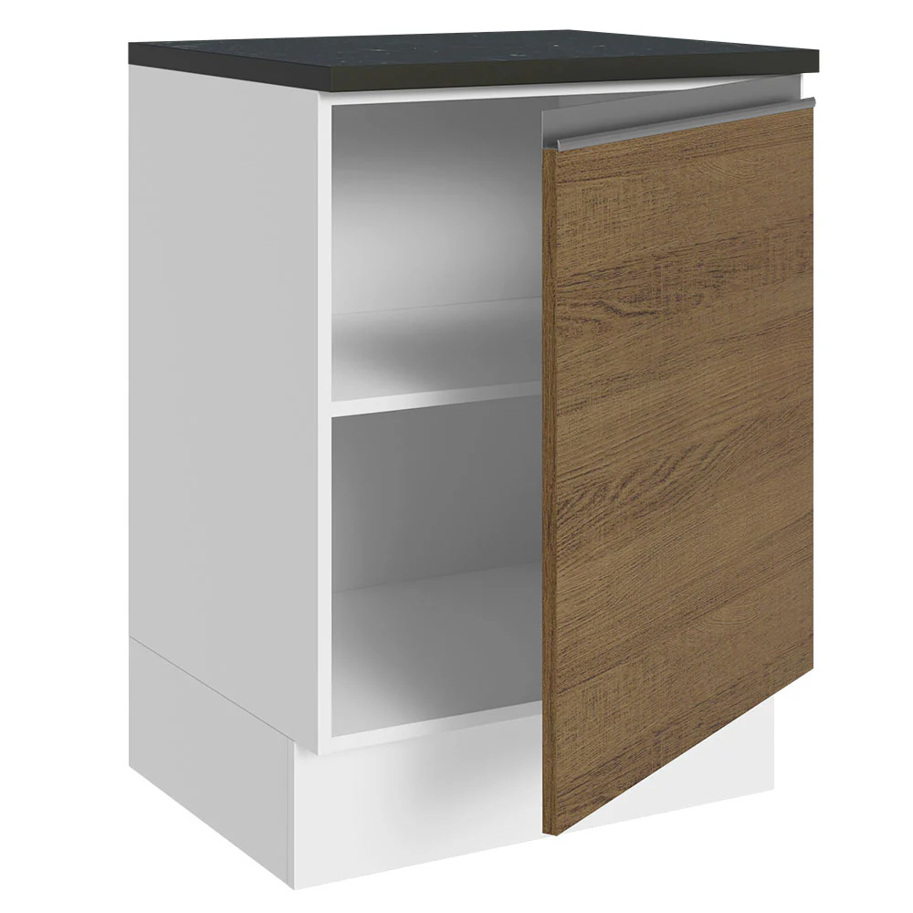 Balcão Madesa Acordes 100% MDF 60 cm 1 Porta Branco/Rustic - Image 4
