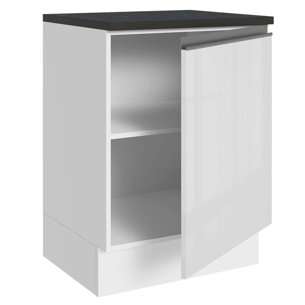 Balcão Madesa Acordes 100% MDF 60 cm 1 Porta Frente Branco Brilho - Image 4