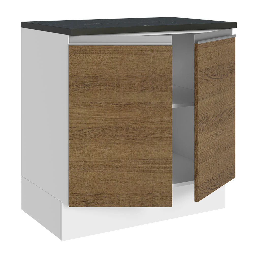 Balcão Madesa Acordes 100% MDF 80 cm 2 Portas Branco/Rustic - Image 5
