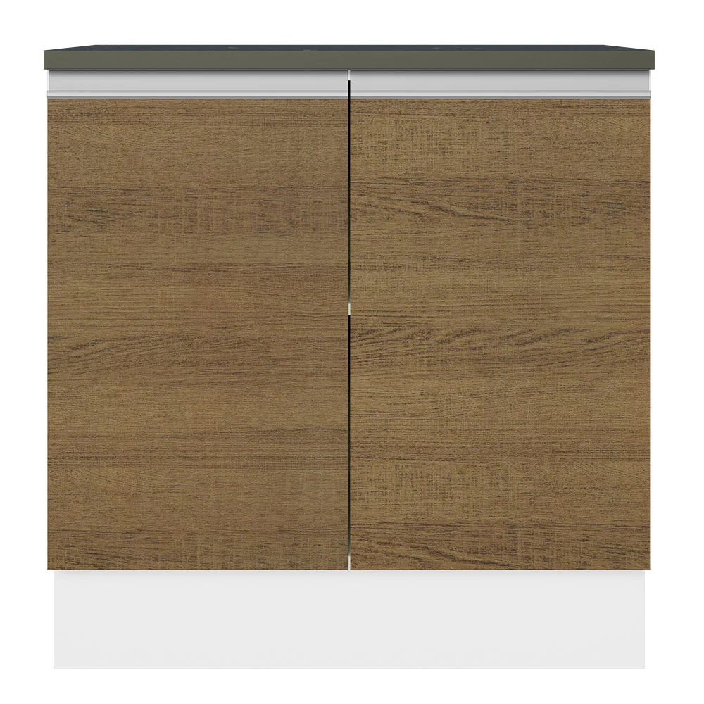 Balcão Madesa Acordes 100% MDF 80 cm 2 Portas Branco/Rustic - Image 6