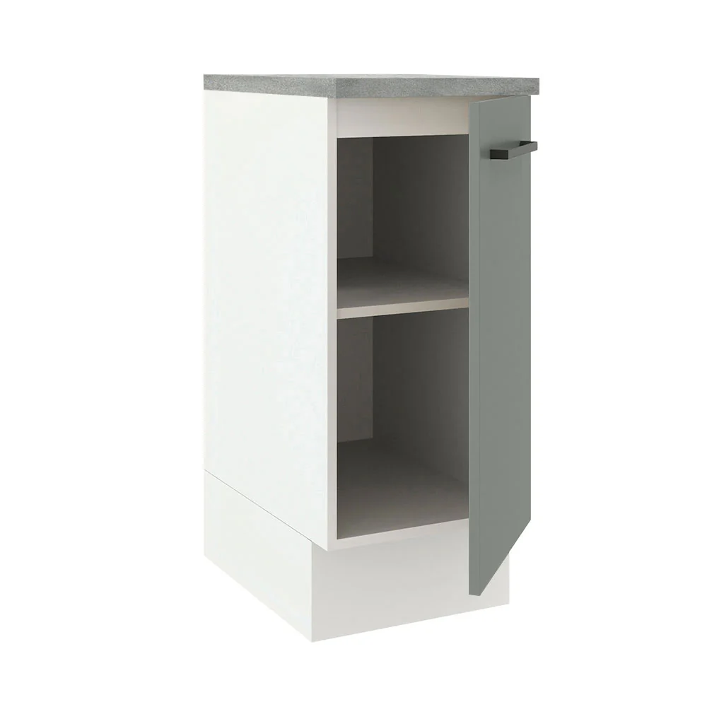Balcão Madesa Agata 35 x 60 cm 1 Porta (Com Tampo) Branco/Cinza - Image 4