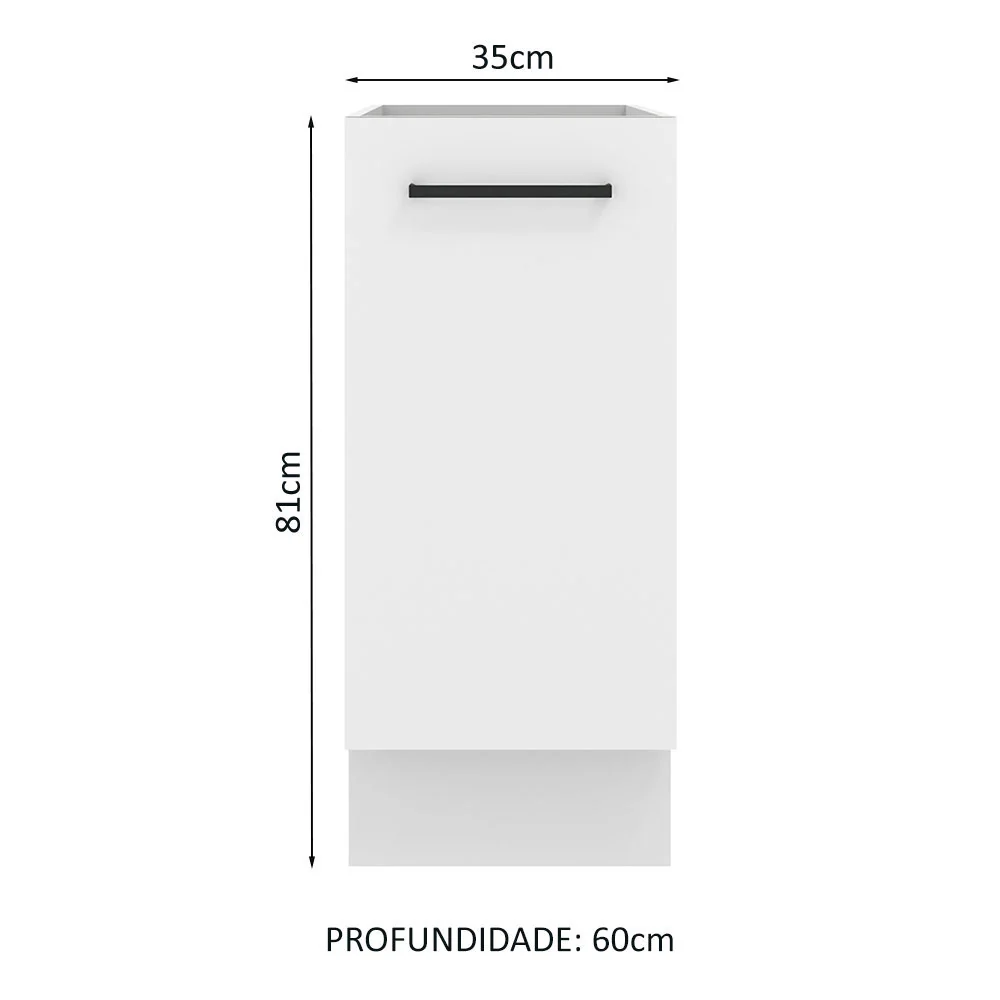 Balcão Madesa Agata 35 x 60 cm 1 Porta (Sem Tampo) Branco - Image 2