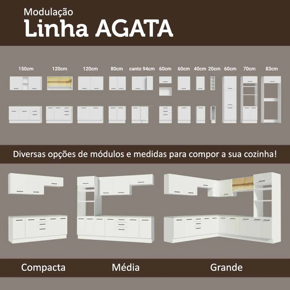 Balcão Madesa Agata 35 x 60 cm 1 Porta (Sem Tampo) Branco - Image 9