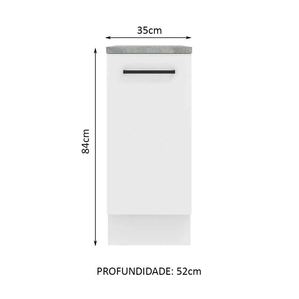 Balcão Madesa Agata 35 cm 1 Porta Branco - Image 2