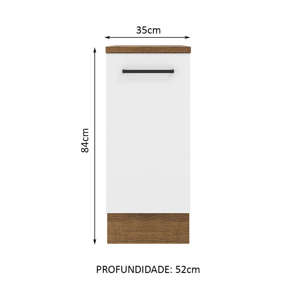 Balcão Madesa Agata 35 cm 1 Porta Rustic/Branco - Image 2