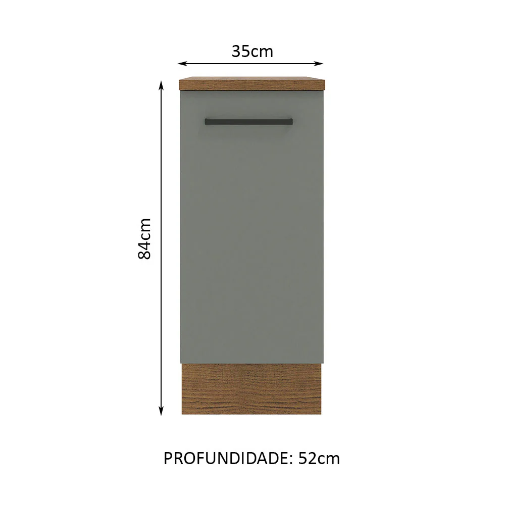 Balcão Madesa Agata 35 cm 1 Porta Rustic/Cinza - Image 2