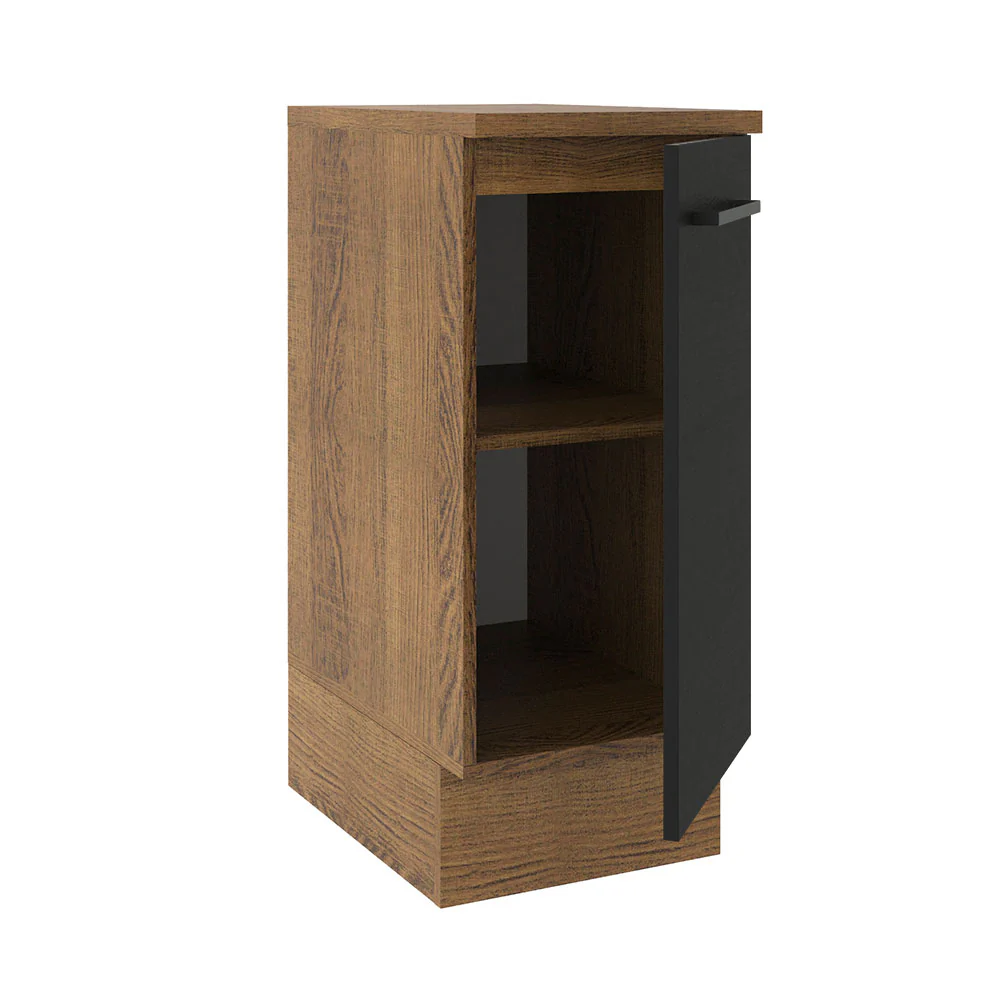 Balcão Madesa Agata 35 x 60 cm 1 Porta (Com Tampo) Rustic/Preto - Image 4