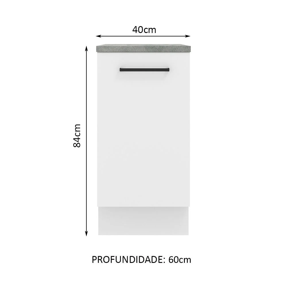 Balcão Madesa Agata 40 x 60 cm 1 Porta (Com Tampo) Branco - Image 2
