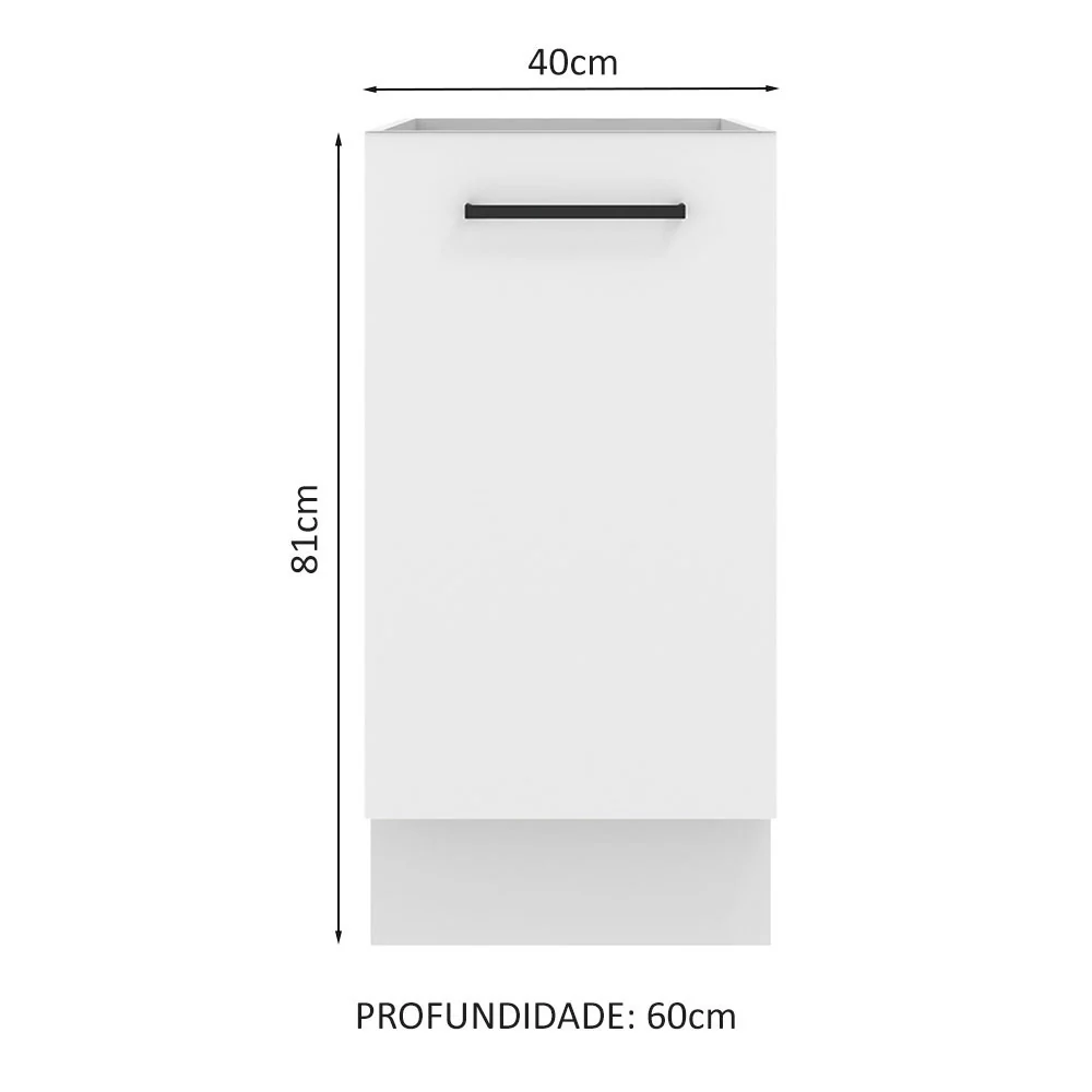 Balcão Madesa Agata 40 x 60 cm 1 Porta (Sem Tampo) Branco - Image 2