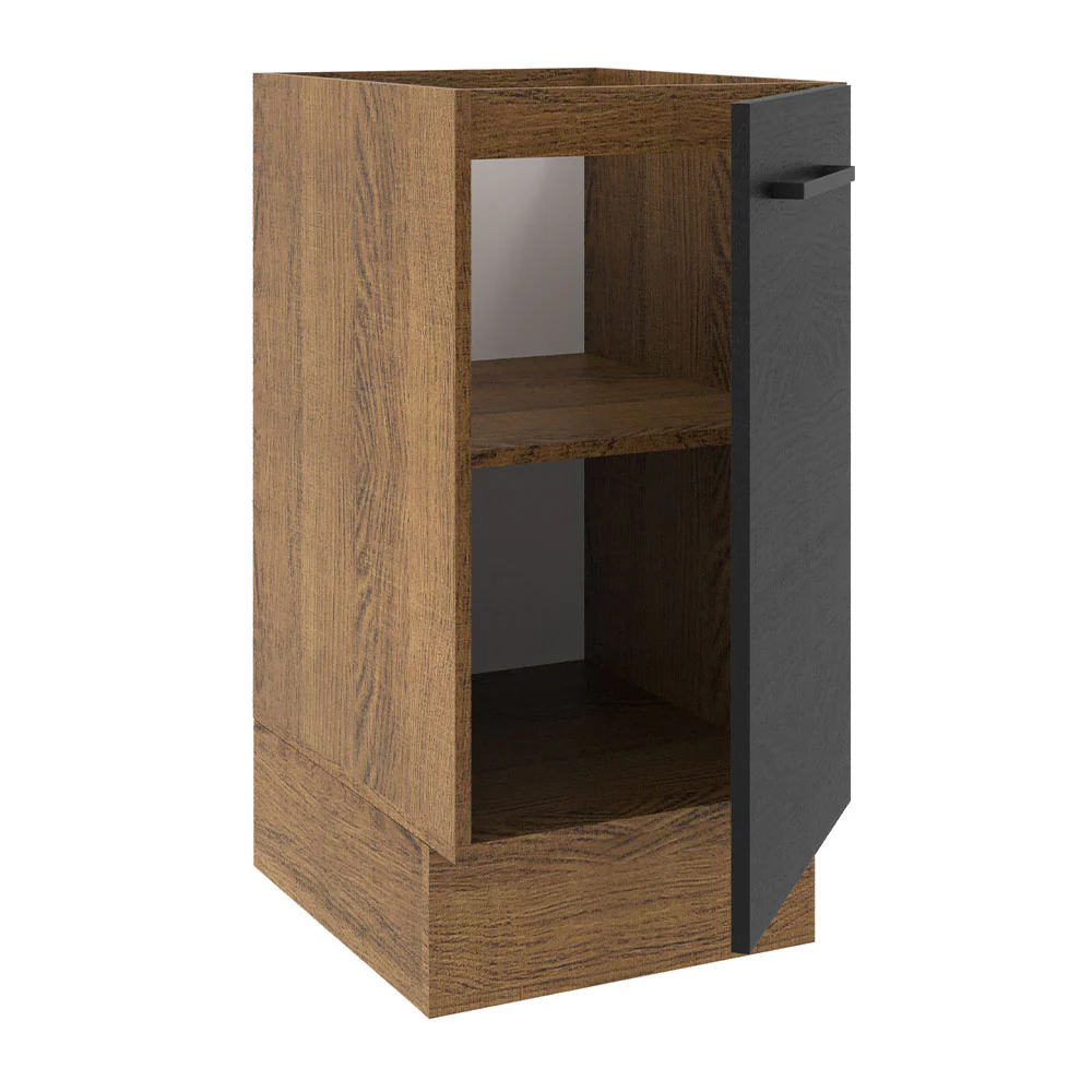 Balcão Madesa Agata 40 x 60 cm 1 Porta (Sem Tampo) Rustic/Preto - Image 4