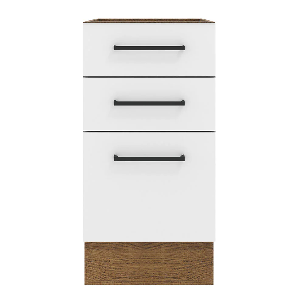 Balcão Madesa Agata 40 x 60 cm 3 Gavetas (Sem Tampo) Rustic/Branco - Image 9