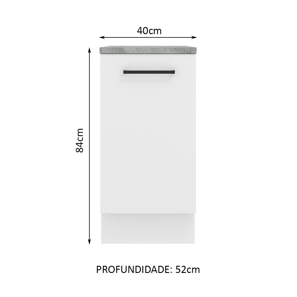 Balcão Madesa Agata 40 cm 1 Porta Branco - Image 2