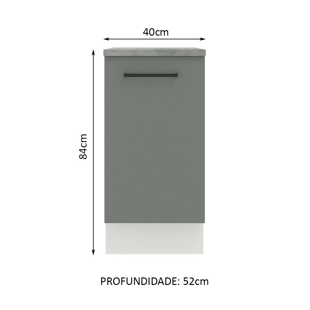 Balcão Madesa Agata 40 cm 1 Porta Branco/Cinza - Image 2