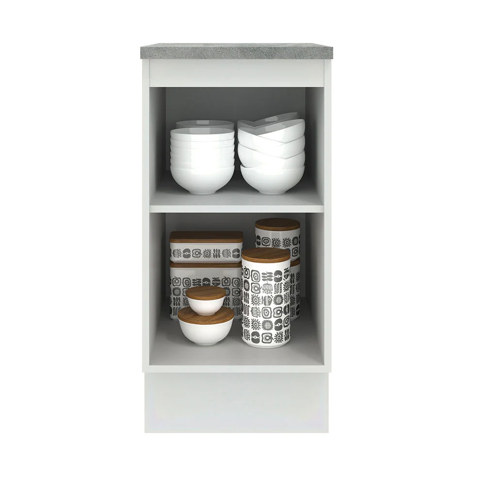 Balcão Madesa Agata 40 cm 1 Porta Branco/Preto - Image 3