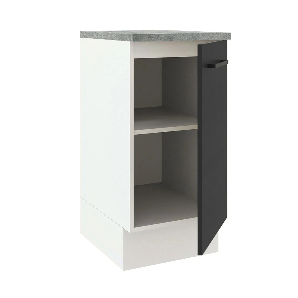 Balcão Madesa Agata 40 cm 1 Porta Branco/Preto - Image 4