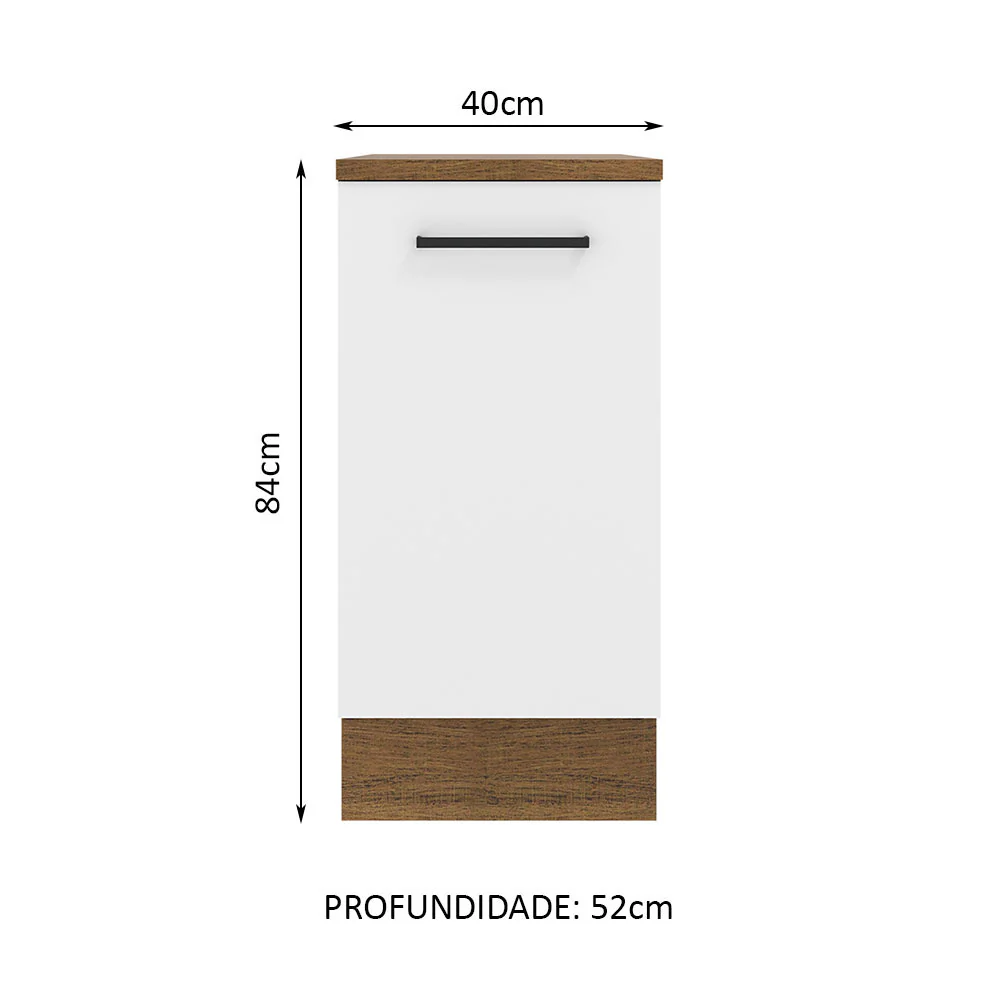Balcão Madesa Agata 40 cm 1 Porta Rustic/Branco - Image 2