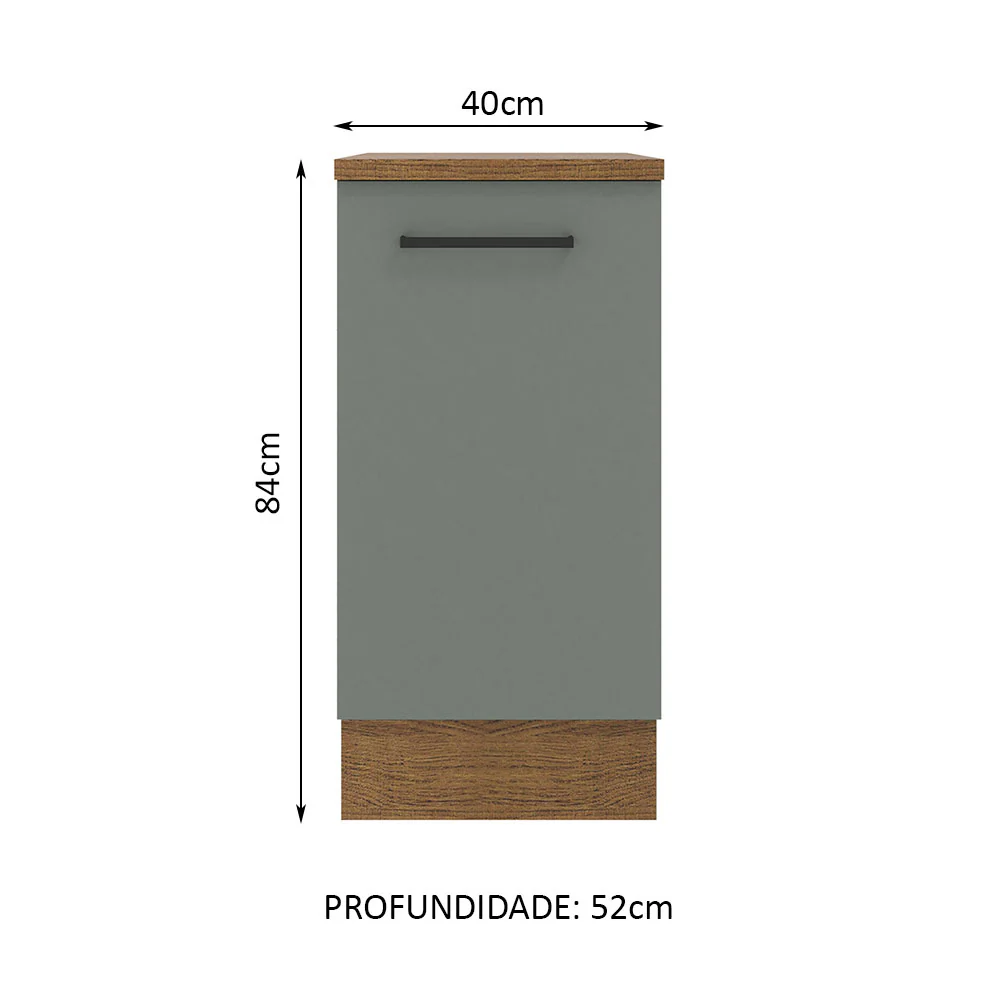 Balcão Madesa Agata 40 cm 1 Porta Rustic/Cinza - Image 2