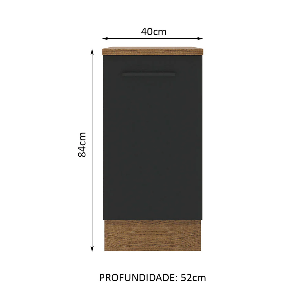 Balcão Madesa Agata 40 cm 1 Porta Rustic/Preto - Image 2