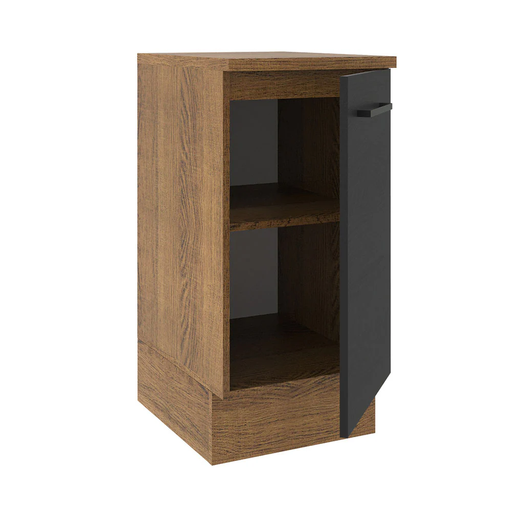 Balcão Madesa Agata 40 cm 1 Porta Rustic/Preto - Image 4