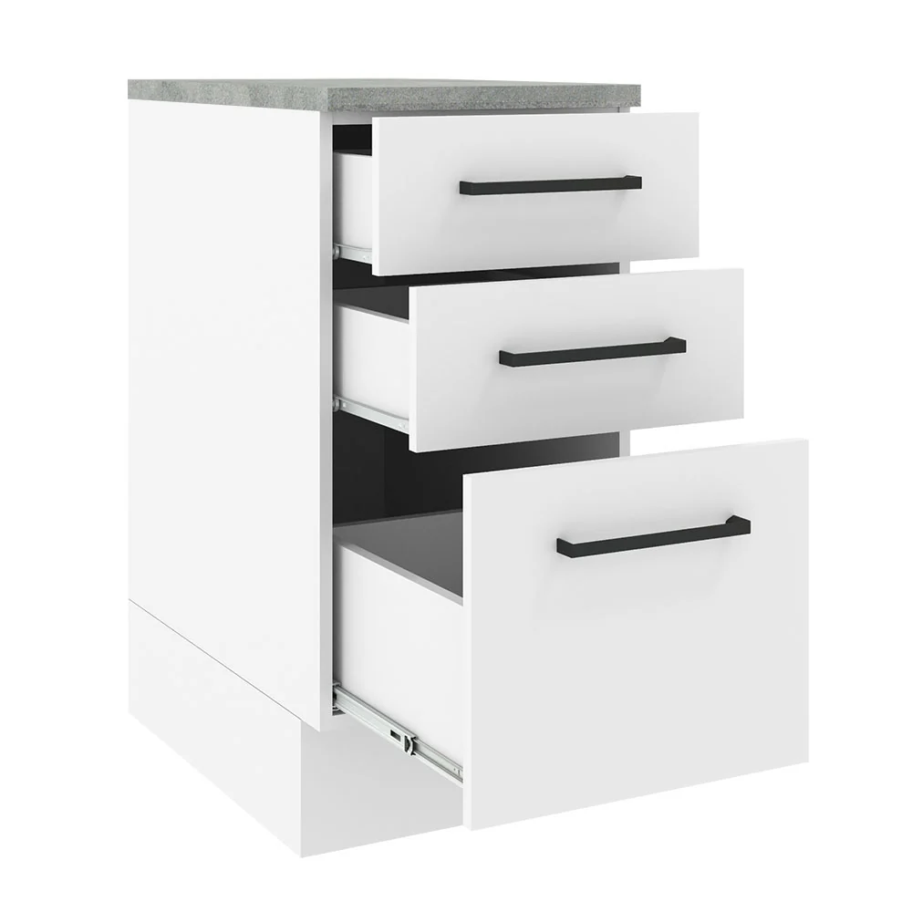Balcão Madesa Agata 40 cm 3 Gavetas Branco - Image 3