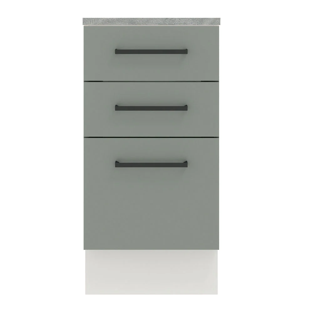 Balcão Madesa Agata 40 cm 3 Gavetas Branco/Cinza - Image 9