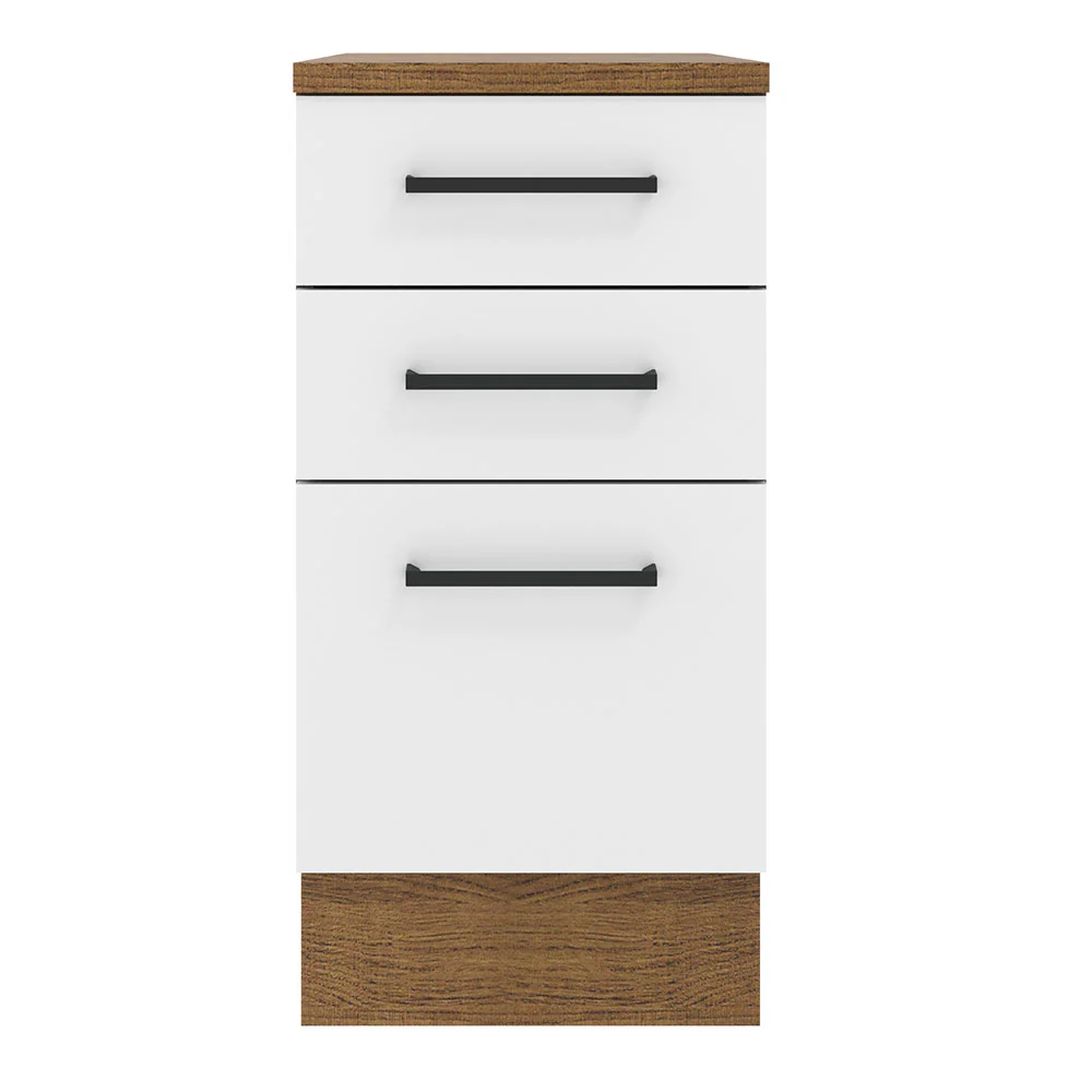 Balcão Madesa Agata 40 cm 3 Gavetas Rustic/Branco - Image 11