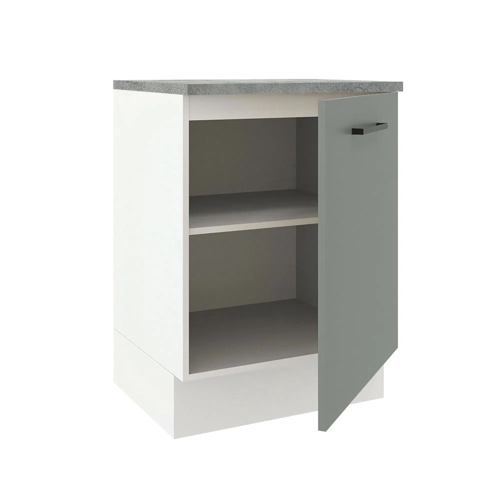 Balcão Madesa Agata 60 x 60 cm 1 Porta (Com Tampo) Branco/Cinza - Image 4