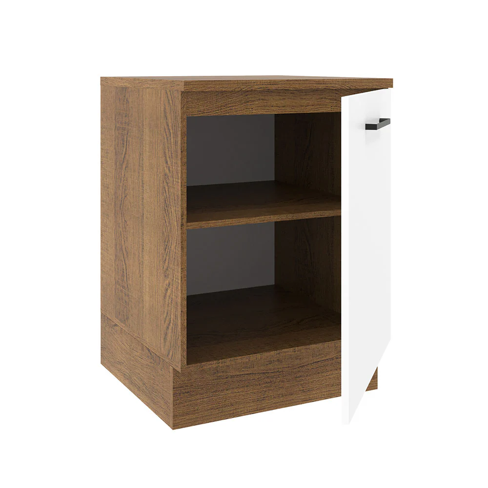 Balcão Madesa Agata 60 x 60 cm 1 Porta (Com Tampo) Rustic/Branco - Image 4