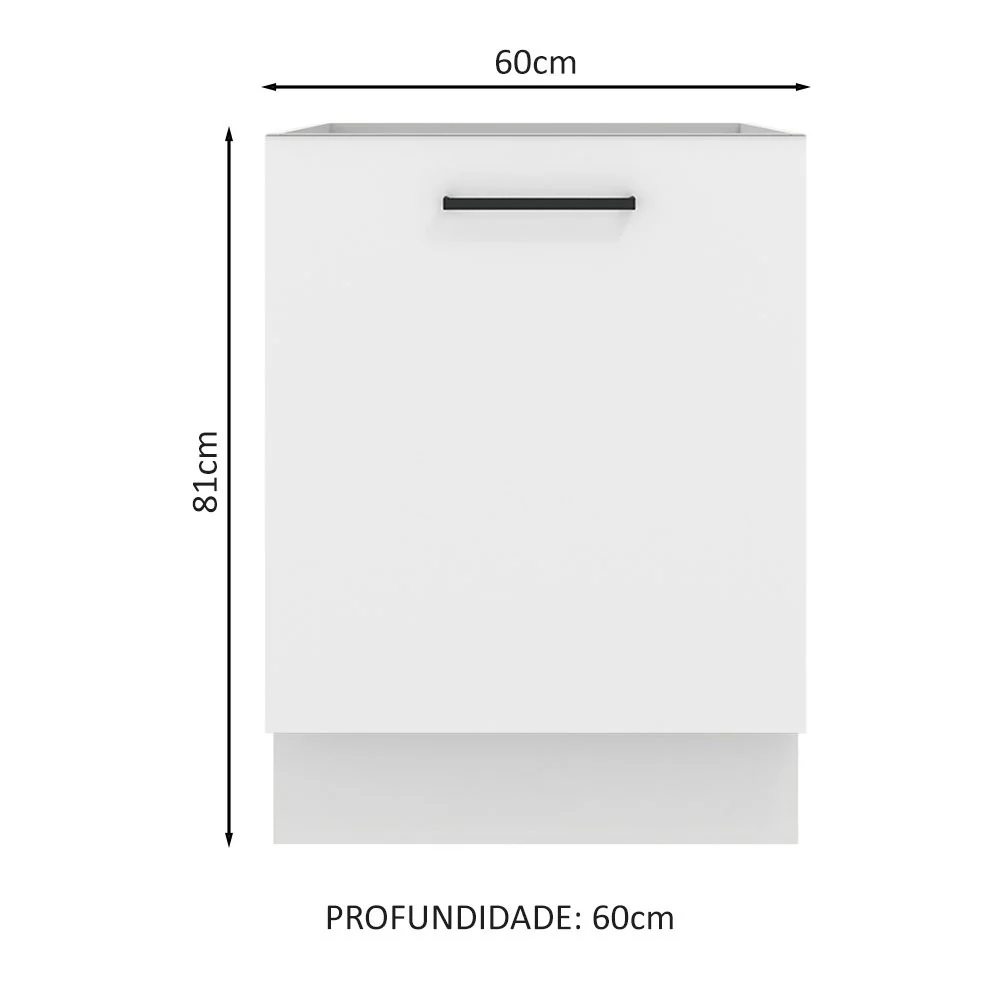 Balcão Madesa Agata 60 x 60 cm 1 Porta (Sem Tampo) Branco - Image 2