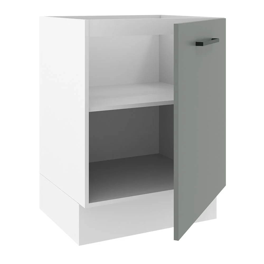 Balcão Madesa Agata 60 x 60 cm 1 Porta (Sem Tampo) Branco/Cinza - Image 4