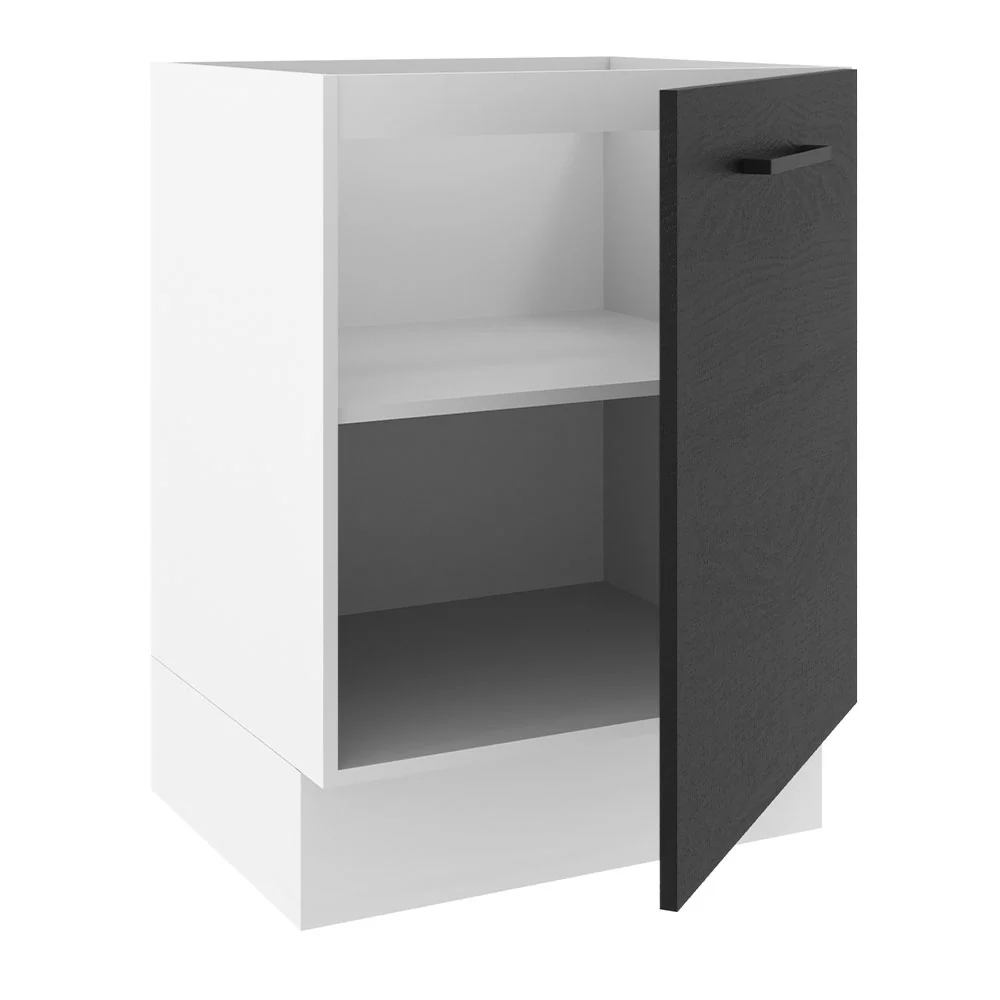 Balcão Madesa Agata 60 x 60 cm 1 Porta (Sem Tampo) Branco/Preto - Image 4