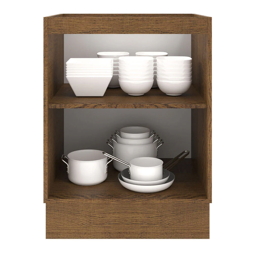Balcão Madesa Agata 60 x 60 cm 1 Porta (Sem Tampo) Rustic/Branco - Image 3