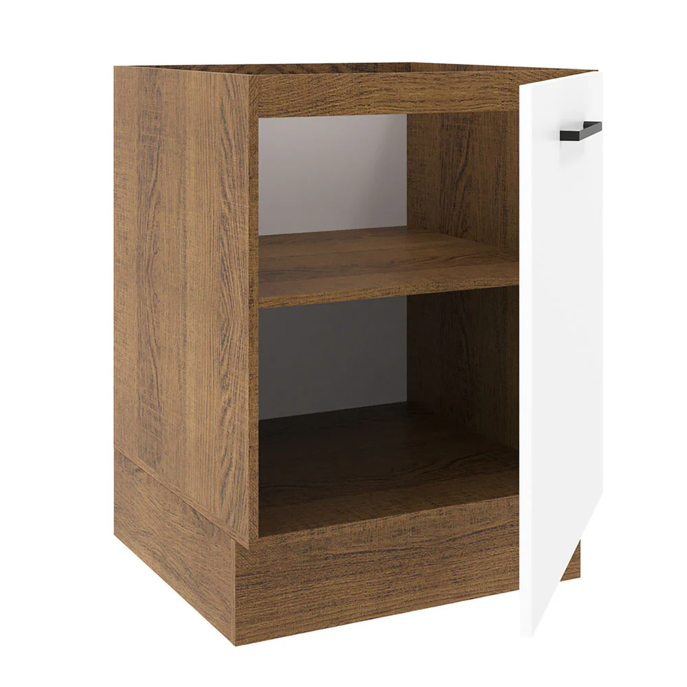 Balcão Madesa Agata 60 x 60 cm 1 Porta (Sem Tampo) Rustic/Branco - Image 4