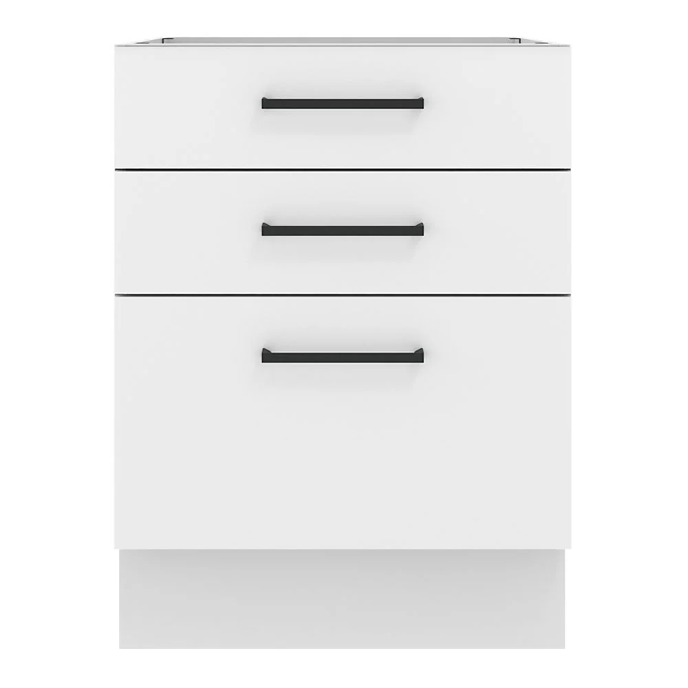 Balcão Madesa Agata 60 x 60 cm 3 Gavetas (Sem Tampo) Branco - Image 11
