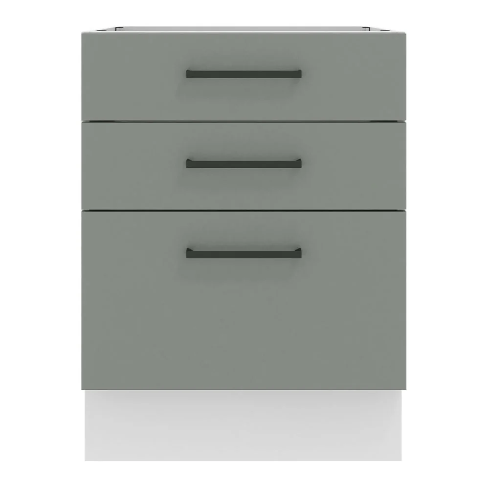 Balcão Madesa Agata 60 x 60 cm 3 Gavetas (Sem Tampo) Branco/Cinza - Image 11
