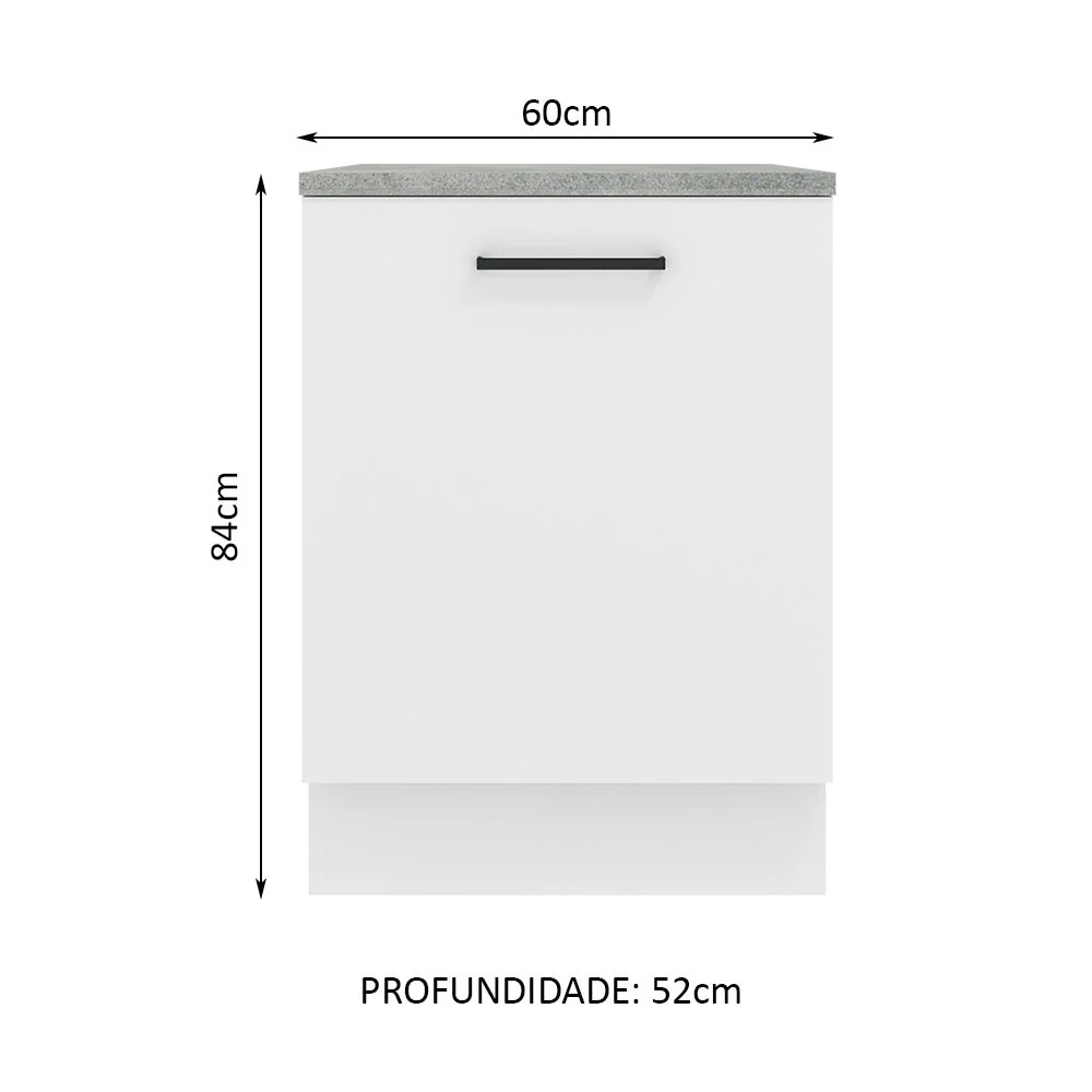 Balcão Madesa Agata 60 cm 1 Porta Branco - Image 2